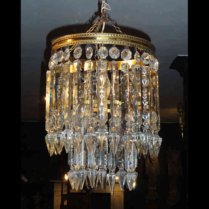 A 20th Century Two Tier Cut Glass Chandelier