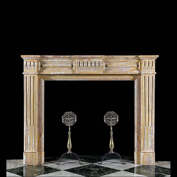 A Louis XVI Onyx Marble Fireplace Surround
