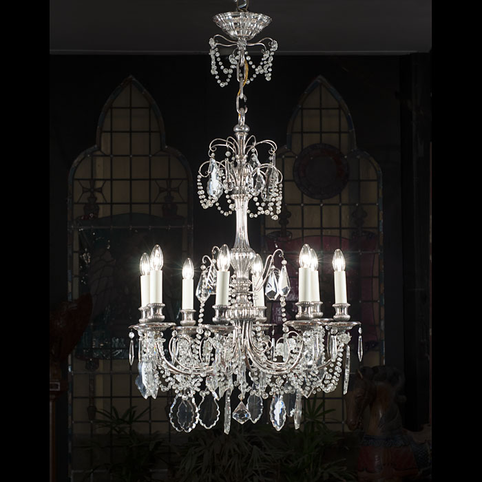 Silver Plated Neoclassical Style Chandelier