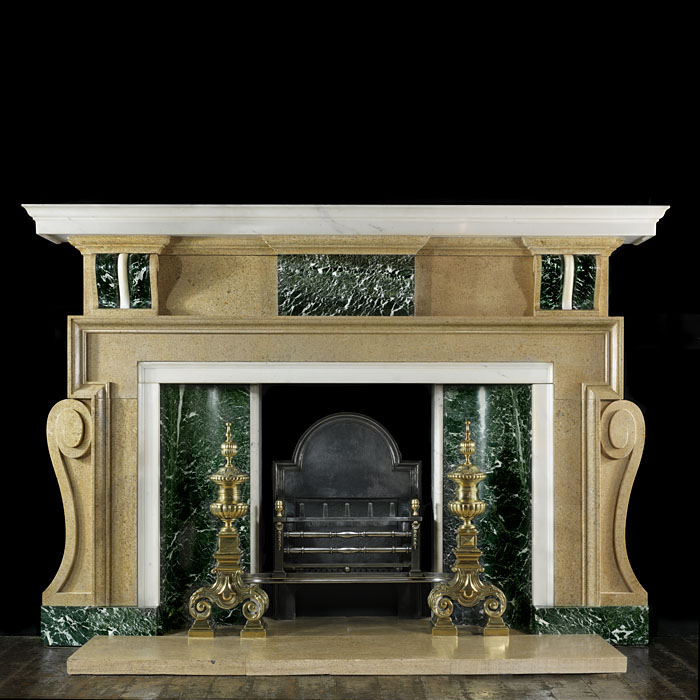 A Fossil Stone Palladian Style Fire Surround