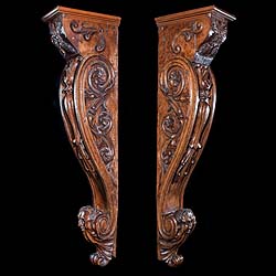 A large pair of Green Man brackets or jambs