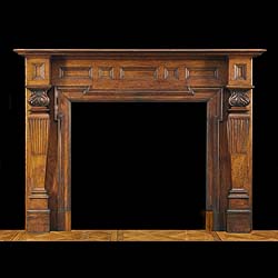 Large Palladian Style Oak Fireplace Surround