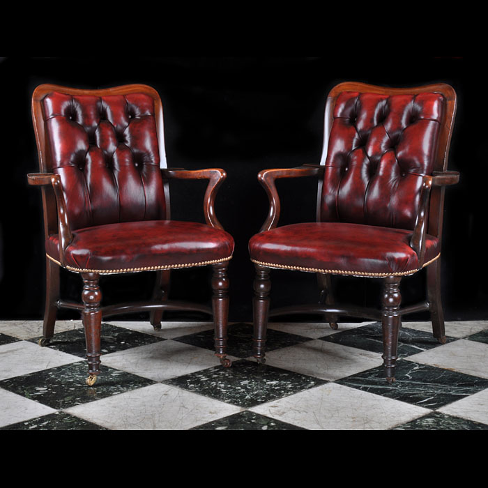  A pair of William IV style armchairs