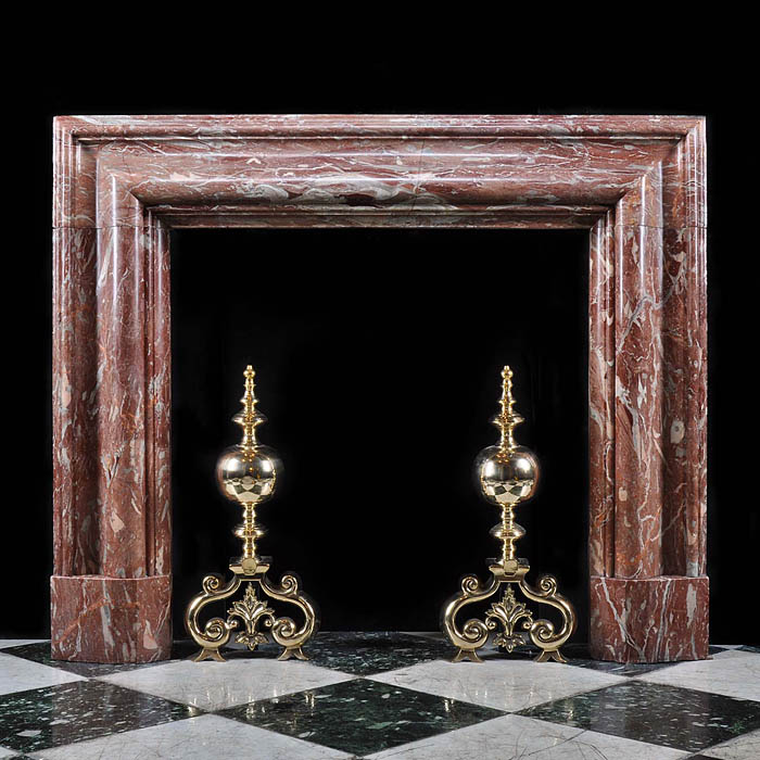 Antique Red Languedoc English Bolection Marble Chimneypiece 
