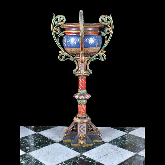 A Gothic Revival Painted Wood Jardiniere 