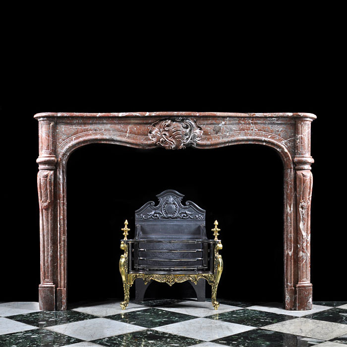 A Louis XV Rococo Style Marble Chimneypiece
