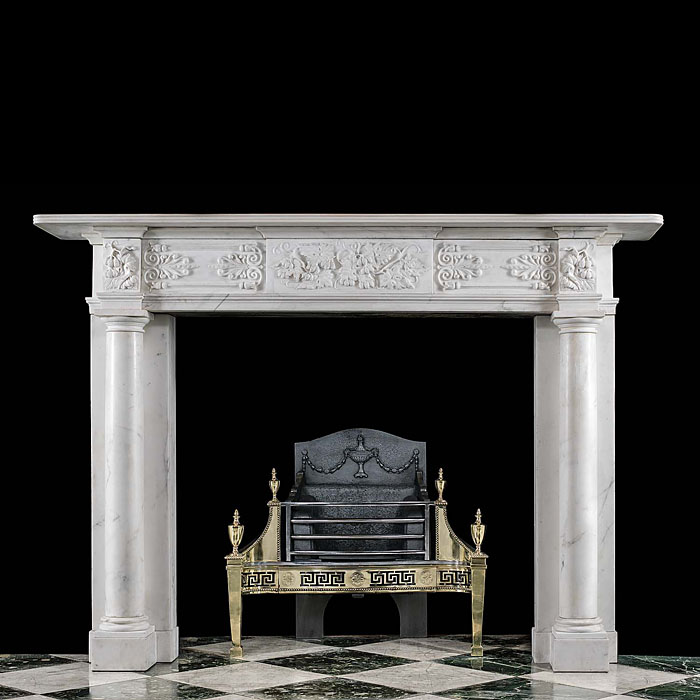 An Antique Regency Statuary Marble Chimneypiece Mantel