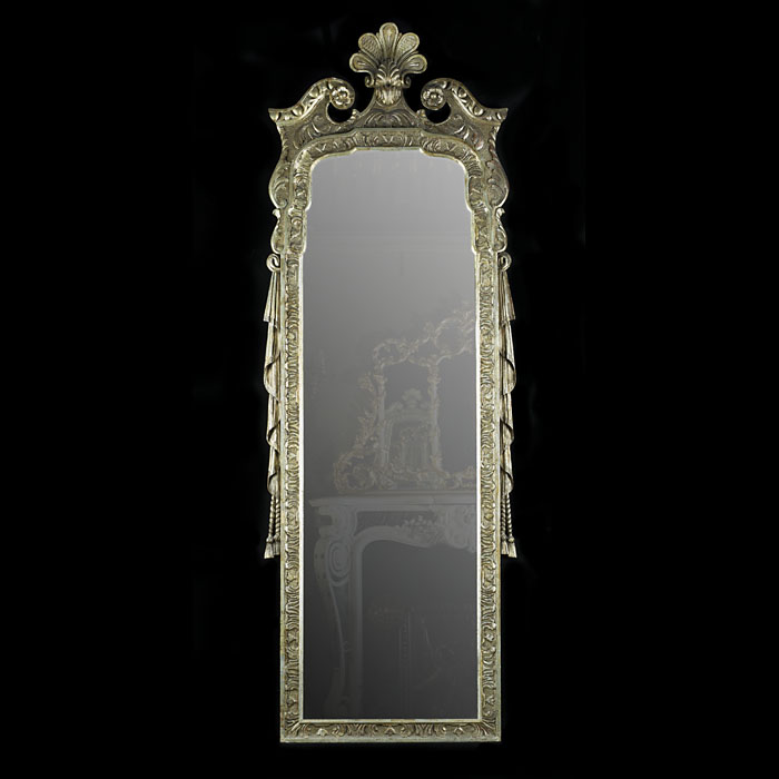 A Baroque style silvered pier mirror 