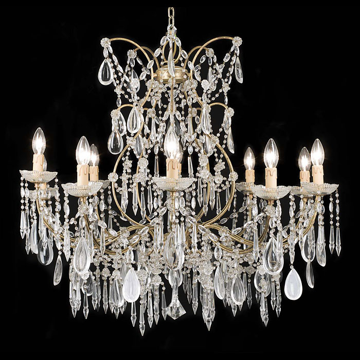 A Neoclassical style 20th century large ten branch chandelier    