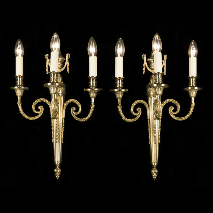 A Pair of Neoclassical Style Wall Lights 