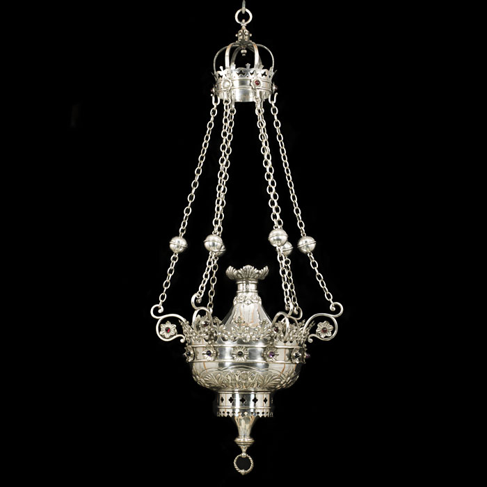 A Gothic Revival Silver Plated Incense Burner