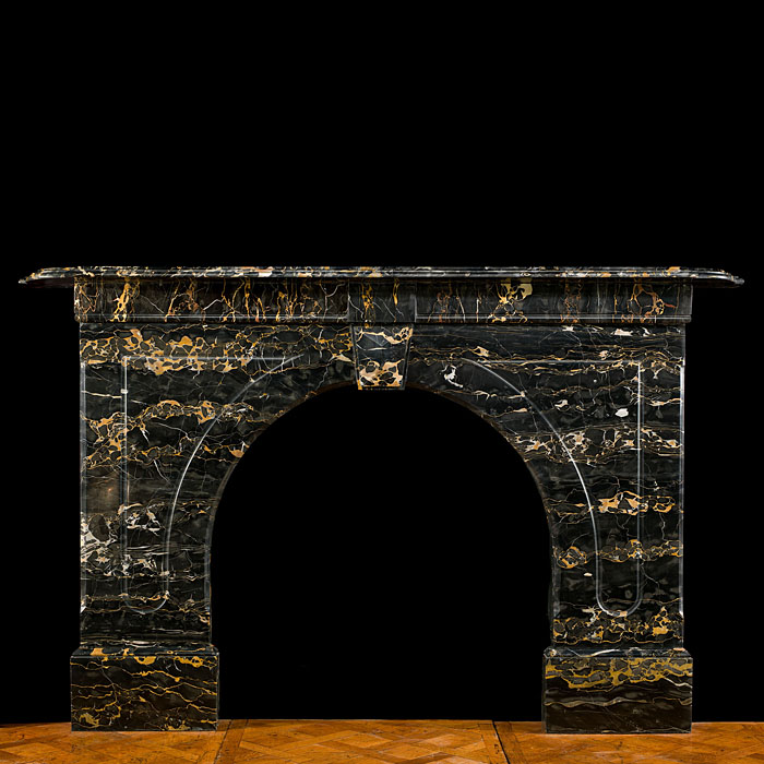 An Antique Portoro Marble Fireplace Surround