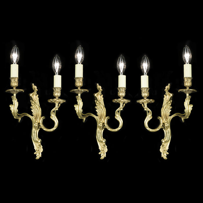 A Rococo Style Set of Two Branch Wall Lights