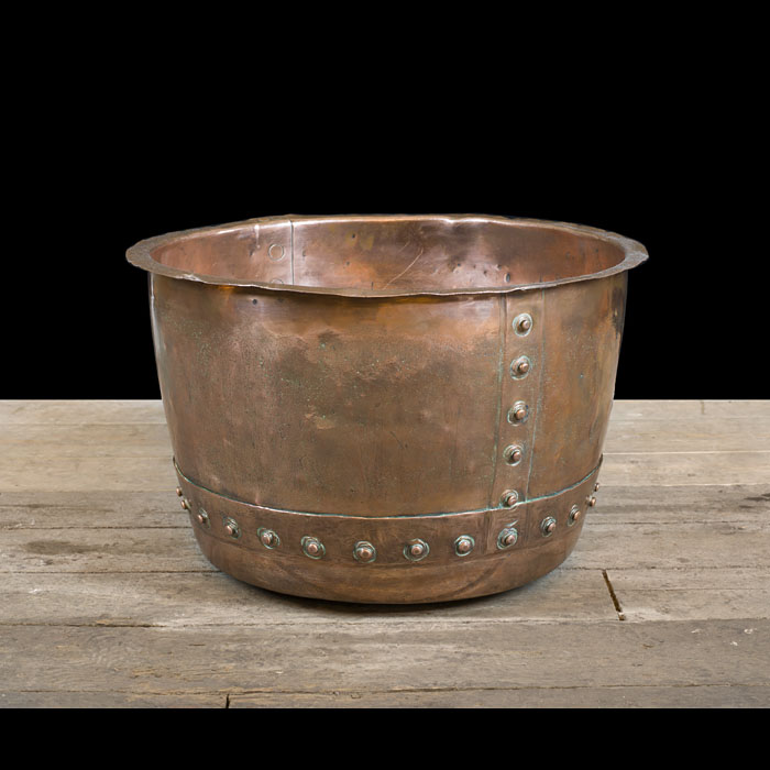 A sturdy studied Victorian copper or log bin