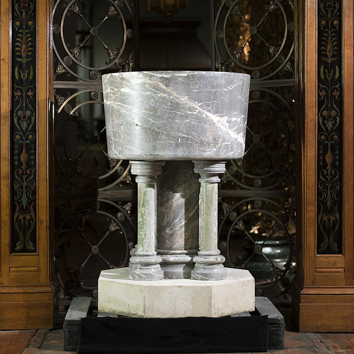 A Victorian Ashburton Marble Baptismal Font