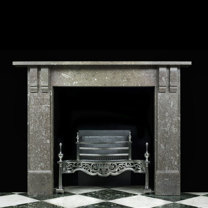 A Victorian Derby Fossil Marble Fireplace