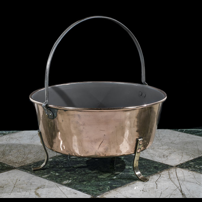 A 19th century copper pan or cooking vessel 