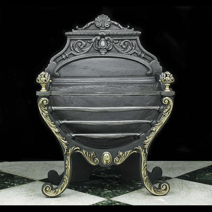 A Victorian Rococo Style Fire Basket