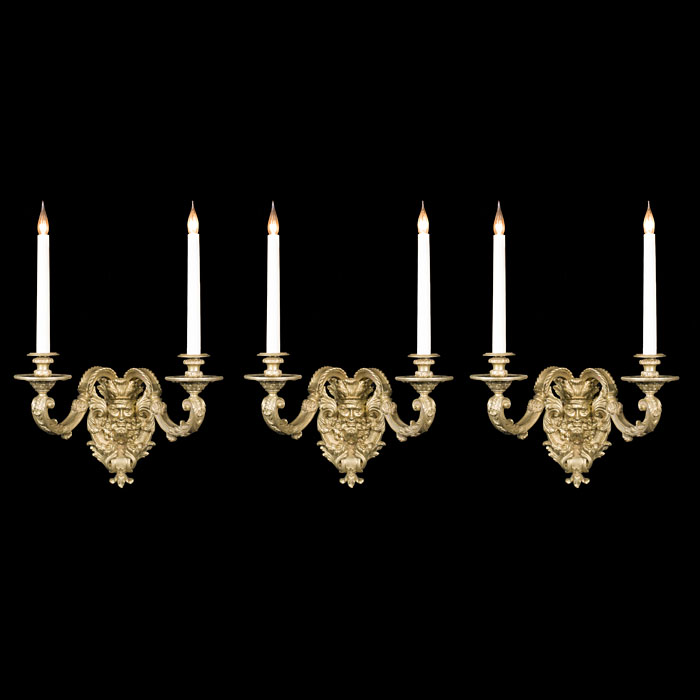 A Baroque style set of ormolu wall lights