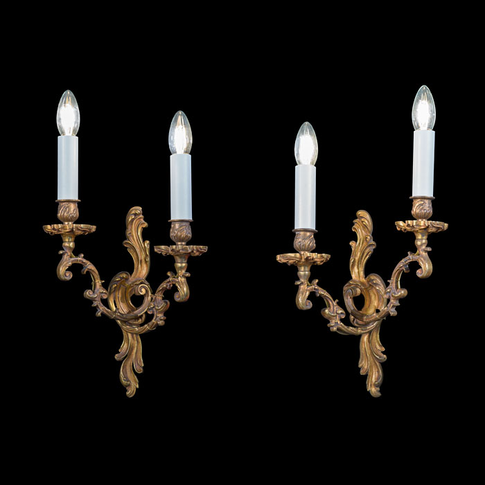 Gilded Rococo Wall Lights 