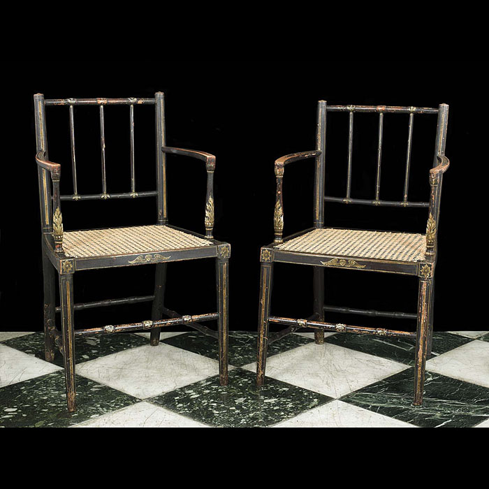 A pair of George III painted chairs 