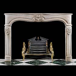 A Louis XV Rococo limestone fire surround