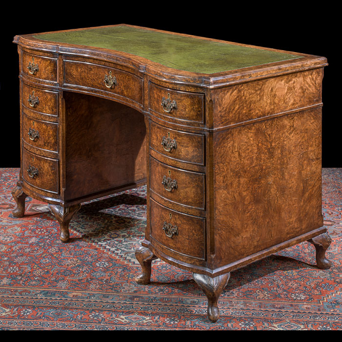  An early 20th century burr walnut desk 
