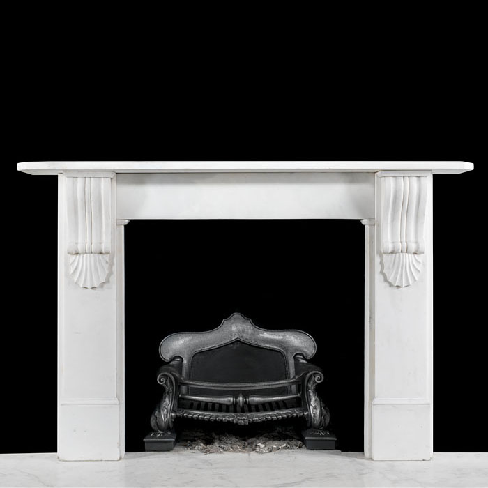 A Statuary marble corbel fire surround