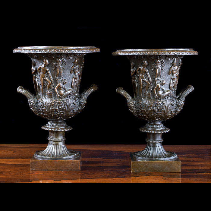 Italian Bronze Classical Urns 