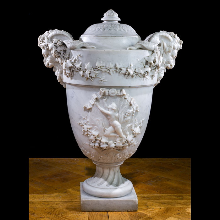  Monumental Italian 19th century Marble Urn 