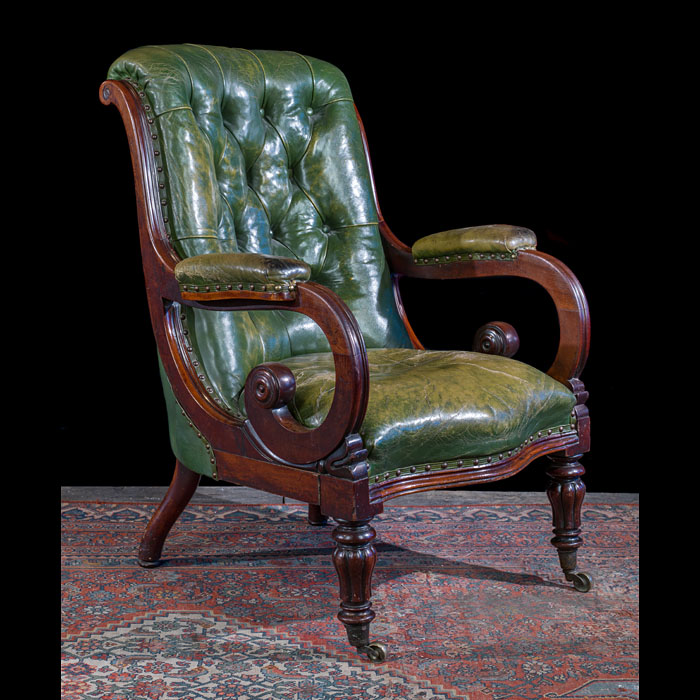 William IV mahogany and Leather Armchair 