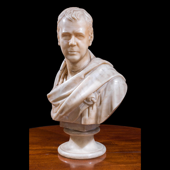 Alabaster Bust of Sir Walter Scott 