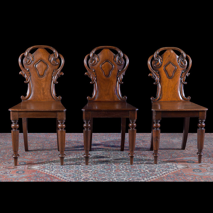  Mahogany Victorian Hall Chairs 