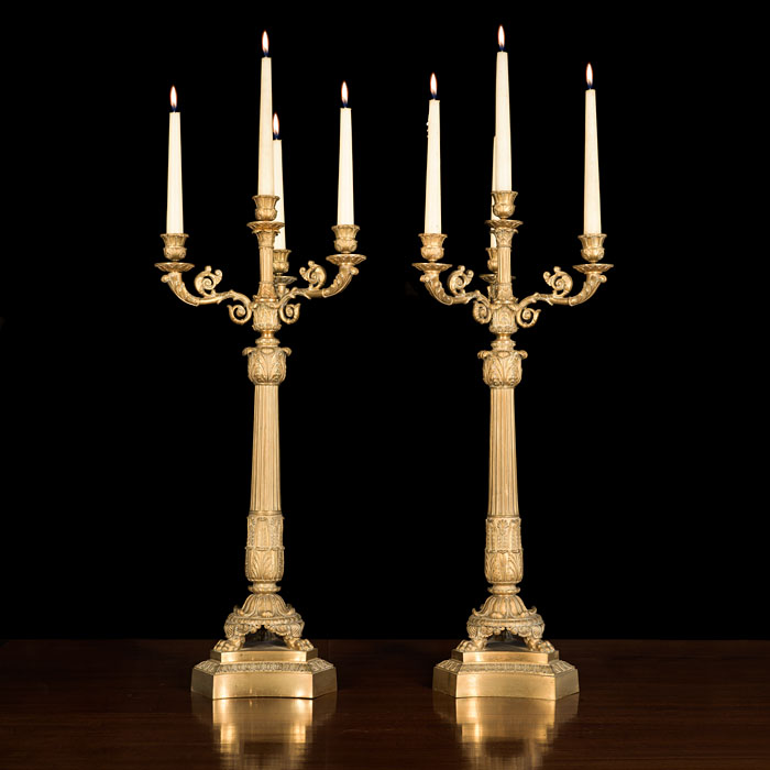 Grand Pair of French Empire Candelabra 