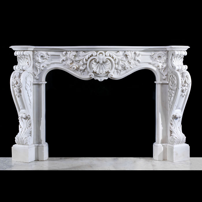  Grand 19th century Rococo marble fireplace 