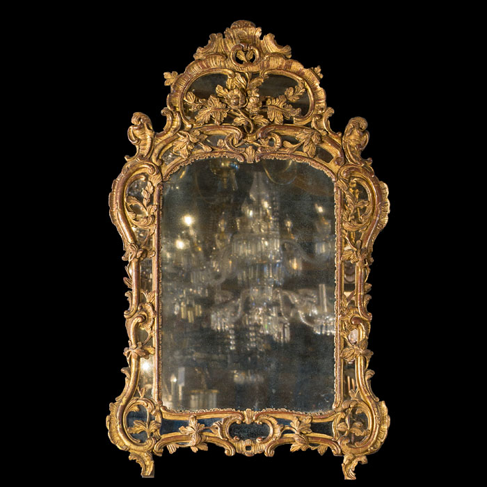 French 18th Century Louis XV Giltwood Mirror 