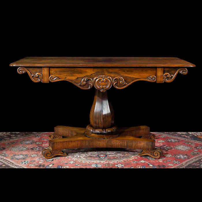  Fine William IV Rosewood Library Table 