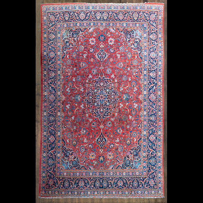 A Large and Fine Early 20th Century Kashan Persian Carpet 