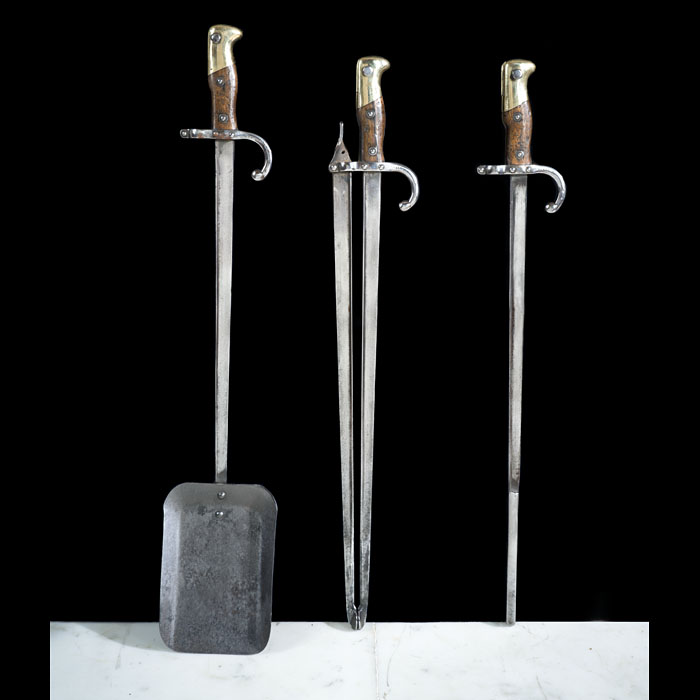 French Fire Tools Fashioned from Bayonets 