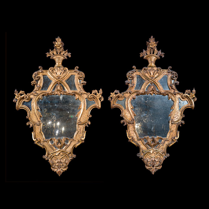 A Pair of French Giltwood Wall Mirrors 