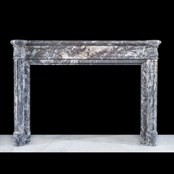Fine Louis XVI Marble Fireplace with Pilaster Jambs 
