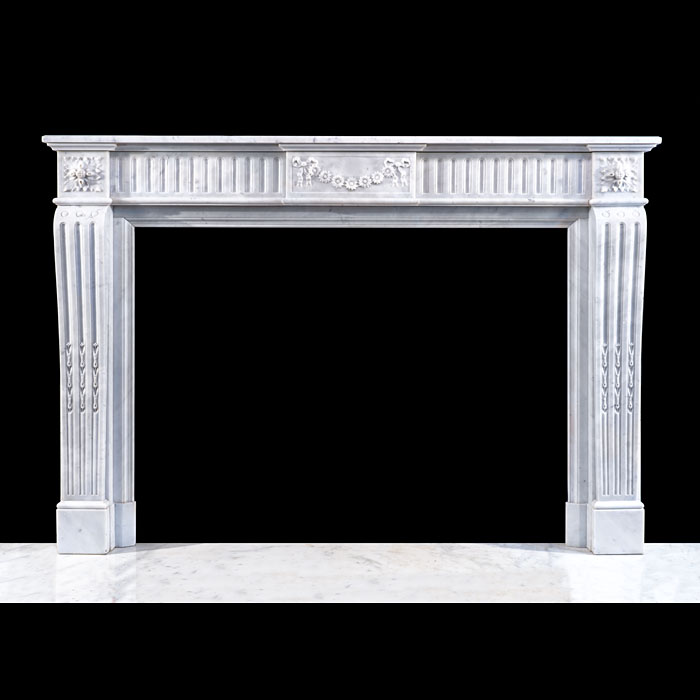 French Louis XVI Fireplace with Daisies 