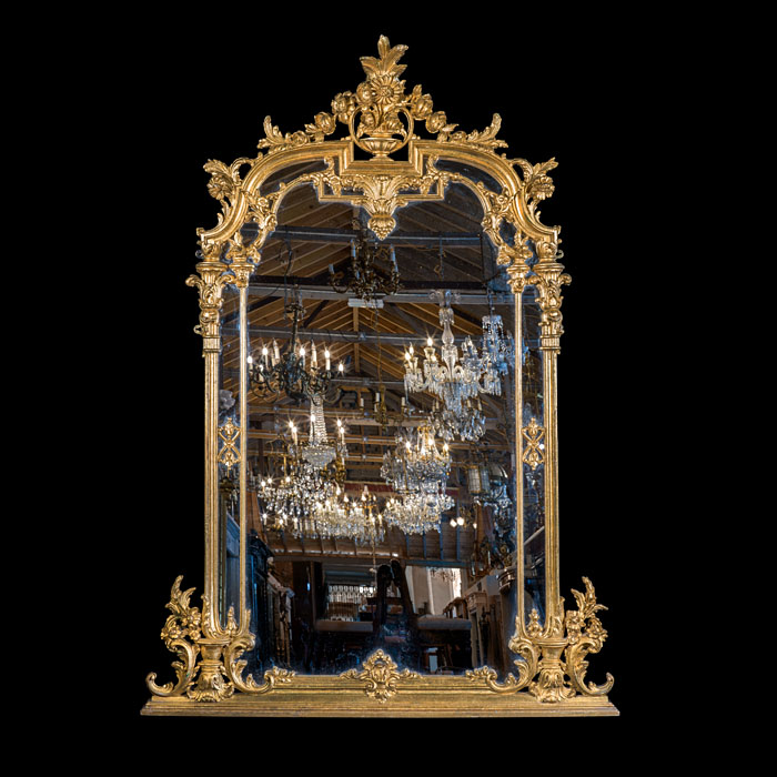 Large and Grand Rococo Giltwood Mirror 