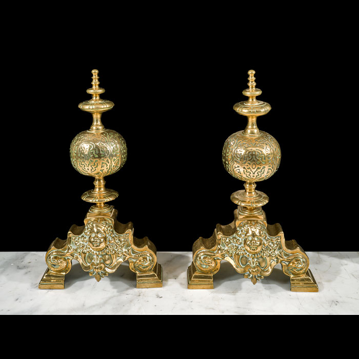 Grand Pair of 17th Century Andirons 