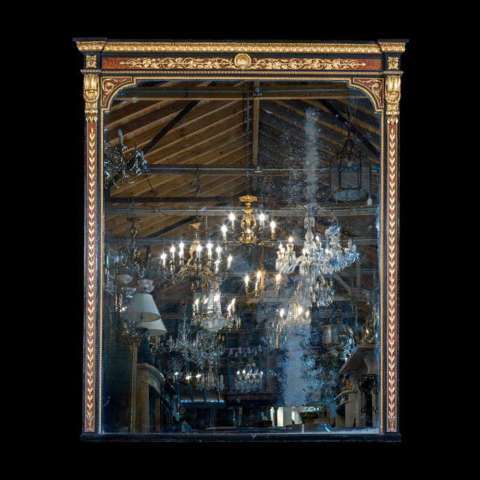 Victorian Amboyna and Parcel Gilt Overmantel Mirror 