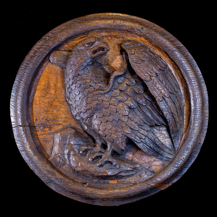 An Antique carved Golden Eagle Roundel