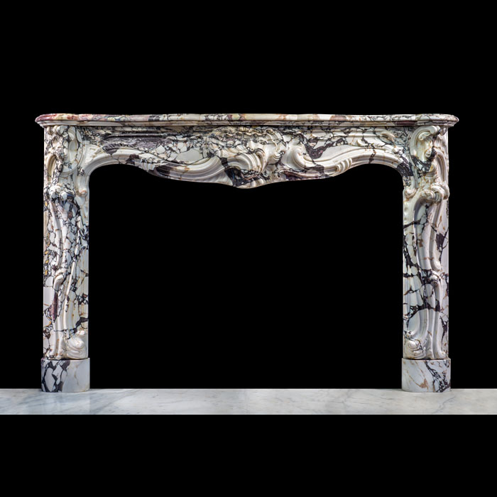 A Large and Grand Louis XV Breche Violette Fireplace