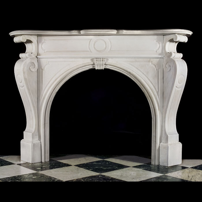 A Victorian white marble Fireplace Surround
