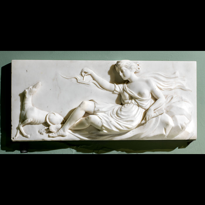 A Statuary Marble Chimneypiece tablet