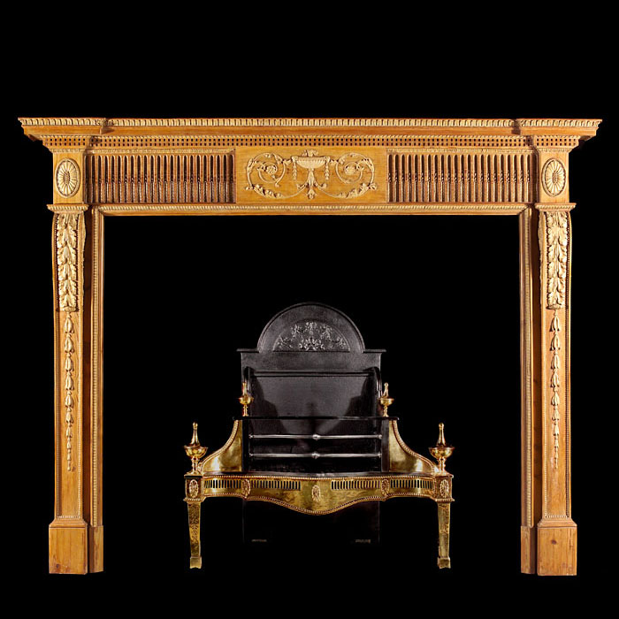 A Pine Neoclassical Style Chimneypiece

